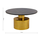 Rabia Coffee Table With Black Marble Top