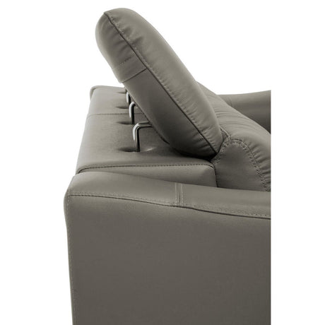 Padua 3 Seat Grey Leather Sofa