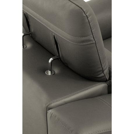 Padua Grey Finish Leather Armchair