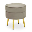 Tamra Round Velvet Gold Leg Footstool