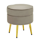 Tamra Round Velvet Gold Leg Footstool