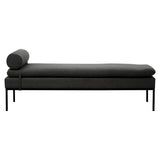 Harley Dark Grey Linen Textured Iron Frame Day Bed