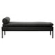 Harley Dark Grey Linen Textured Iron Frame Day Bed