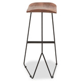 Nandri Distressed Brown Leather Bar Stool