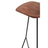 Nandri Distressed Brown Leather Bar Stool