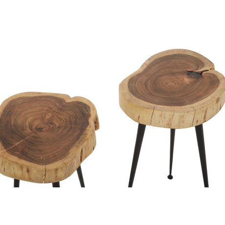 Nandri Set Of 2 Acacia Wood Side Tables
