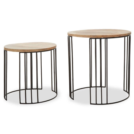 Nandri Set Of 2 Mango Wood Side Tables