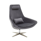 Kalo Grey Velvet Armchair