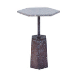 Innovative Hexagon Grey Marble Accent Table