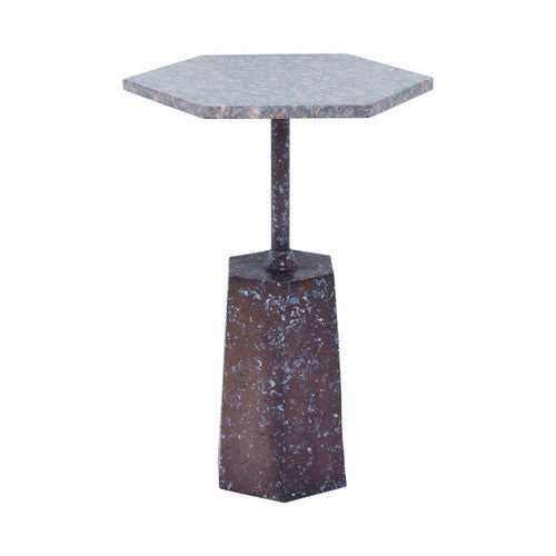 Innovative Hexagon Grey Marble Accent Table