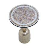 Inventivo Mosaic Top Gold Base Side Table