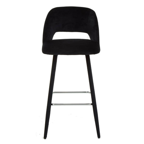 Warren Black Velvet Bar Chair