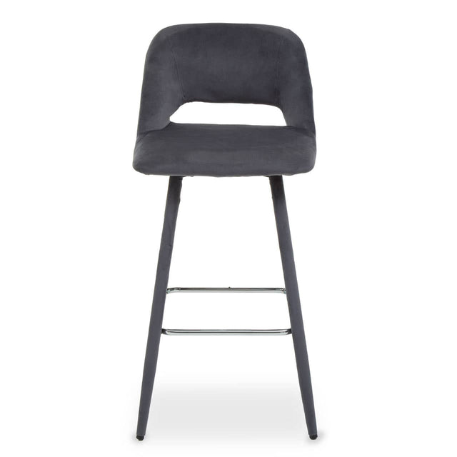 Warren Grey Velvet Bar Chair
