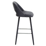 Warren Grey Velvet Bar Chair