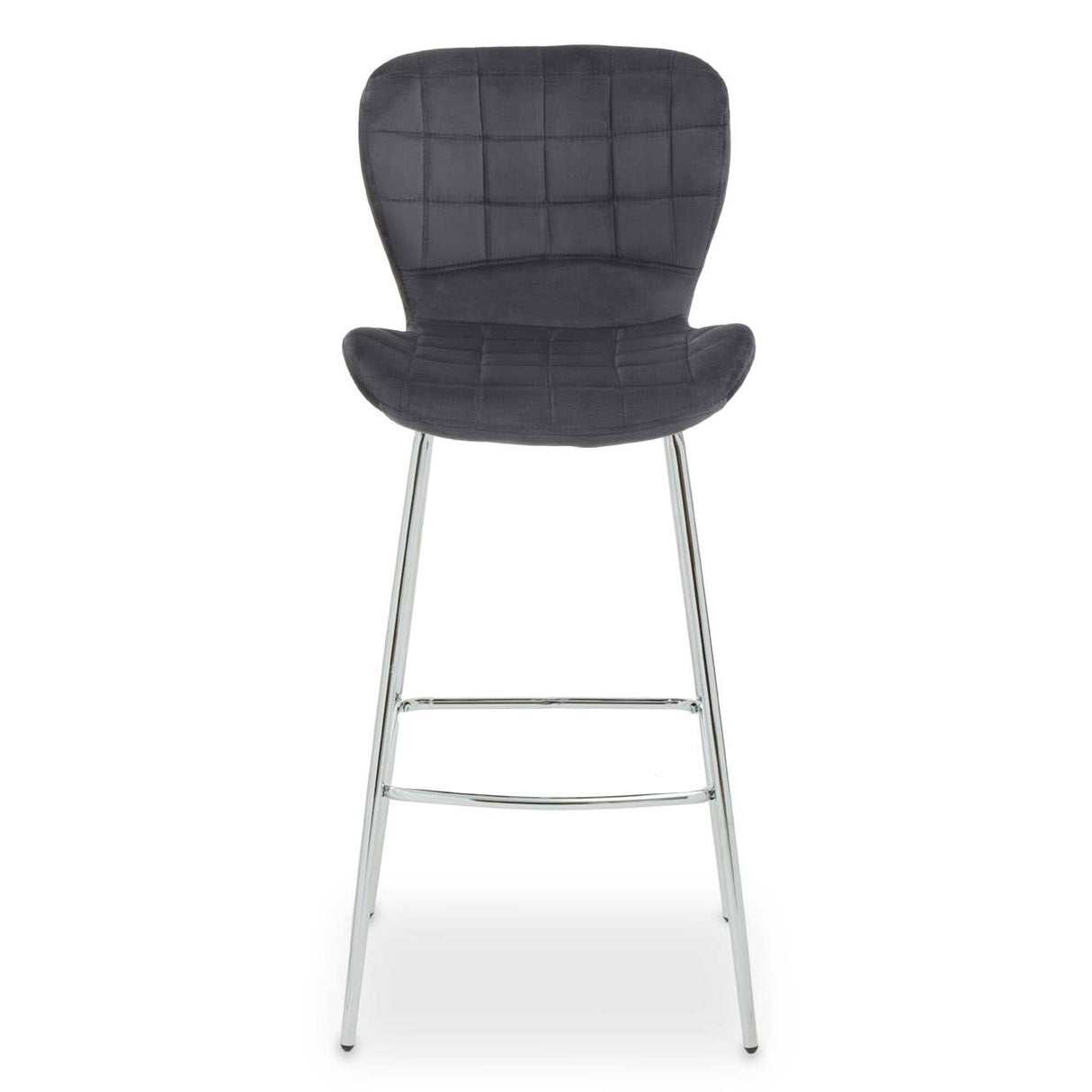 Warton Grey Velvet Bar Chair
