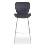 Warton Grey Velvet Bar Chair