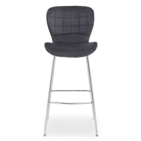 Warton Grey Velvet Bar Chair