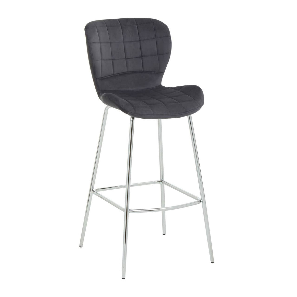 Warton Grey Velvet Bar Chair