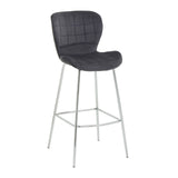 Warton Grey Velvet Bar Chair