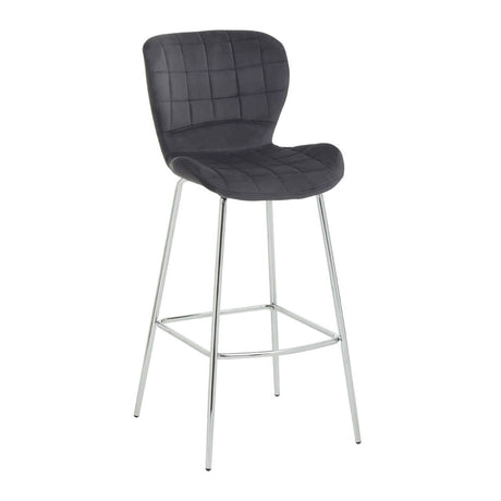 Warton Grey Velvet Bar Chair