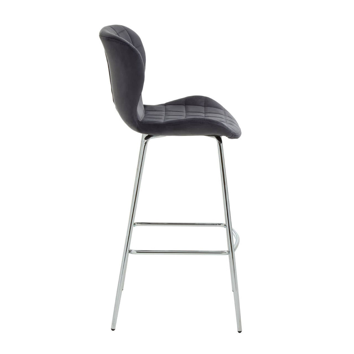 Warton Grey Velvet Bar Chair