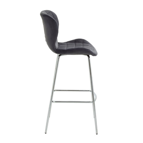 Warton Grey Velvet Bar Chair