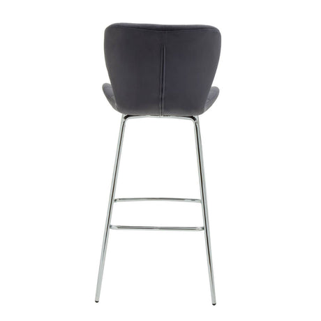 Warton Grey Velvet Bar Chair
