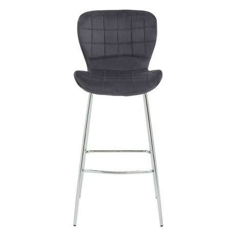 Warton Grey Velvet Bar Chair