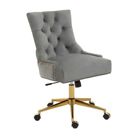 Anita Grey Velvet Office Chair