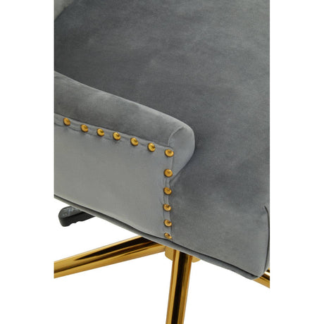 Anita Grey Velvet Office Chair