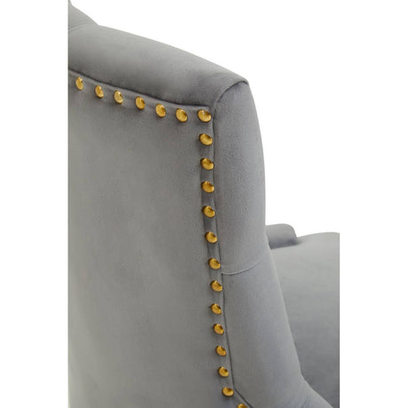 Anita Grey Velvet Office Chair