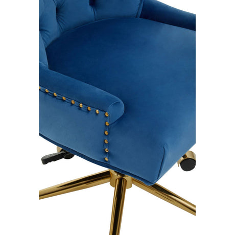 Anita Blue Velvet Office Chair