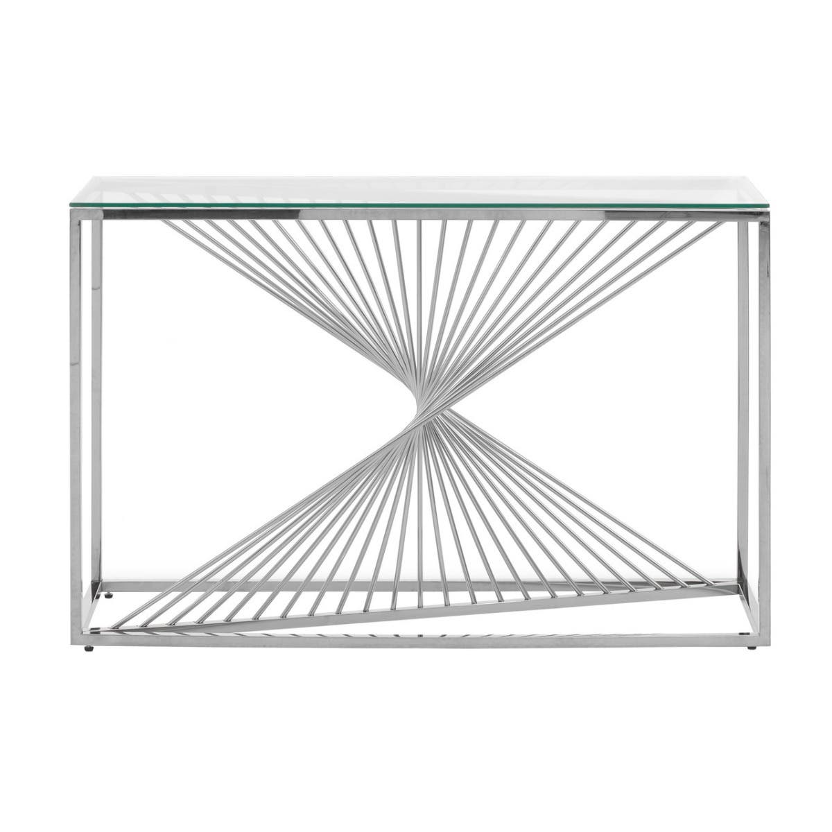 Amella Console Table With Silver Finish Frame