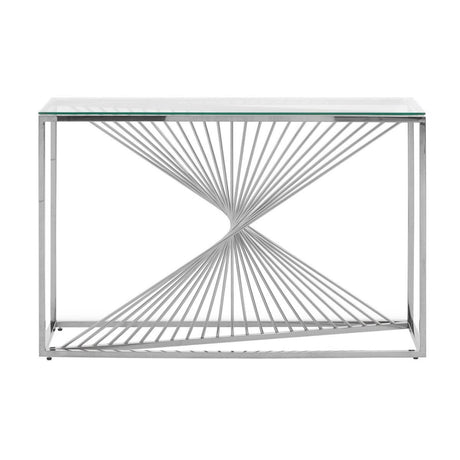 Amella Console Table With Silver Finish Frame