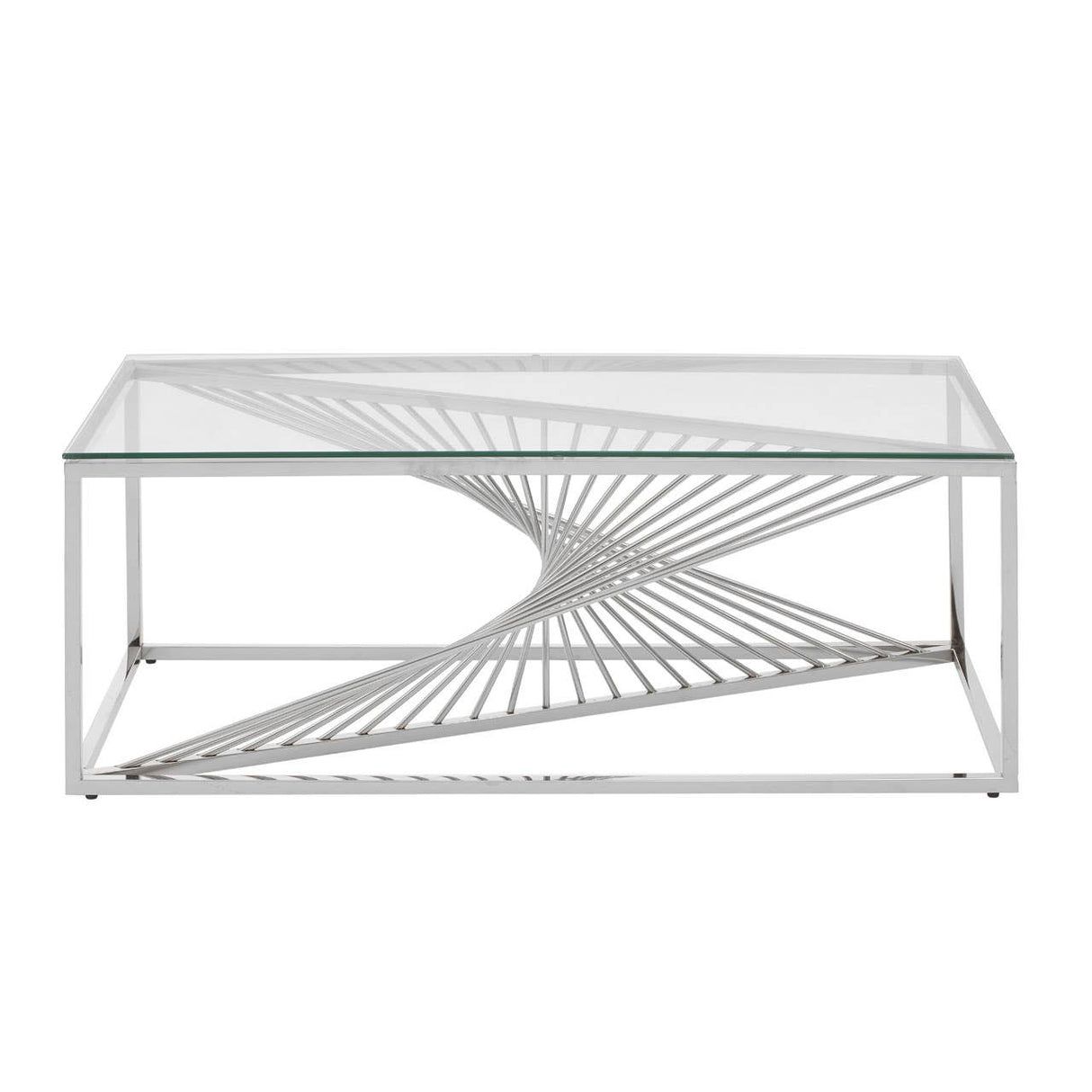 Amella Coffee Table With Silver Finish Frame