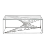 Amella Coffee Table With Silver Finish Frame