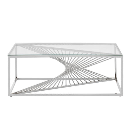 Amella Coffee Table With Silver Finish Frame