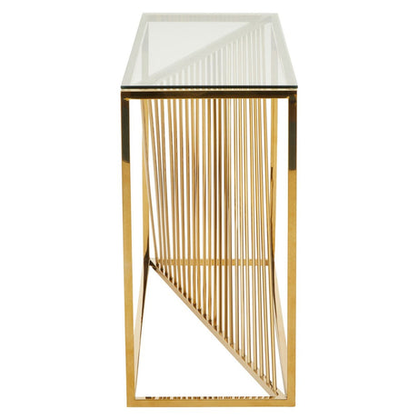 Amella Console Table With Gold Finish Frame