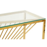 Amella Console Table With Gold Finish Frame