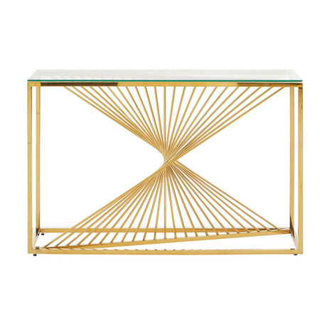 Amella Console Table With Gold Finish Frame