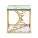 Amella End Table With Gold Finish Frame