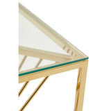 Amella End Table With Gold Finish Frame