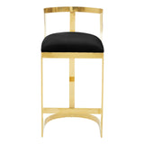 Azalea Black Velvet Bar Stool