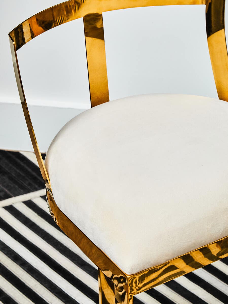 Azalea Ivory Velvet Bar Stool
