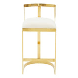 Azalea Ivory Velvet Bar Stool
