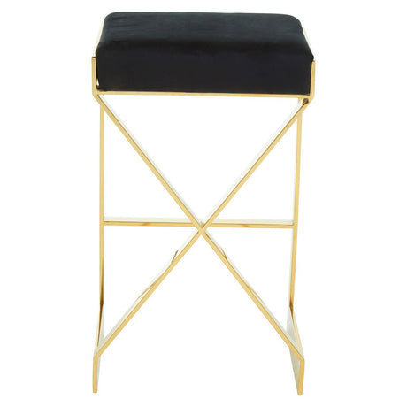 Azalea Black And Gold Finish Bar Stool