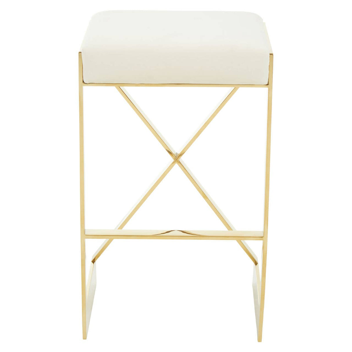 Azalea Ivory And Gold Finish Bar Stool