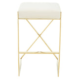 Azalea Ivory And Gold Finish Bar Stool