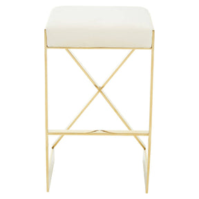 Azalea Ivory And Gold Finish Bar Stool