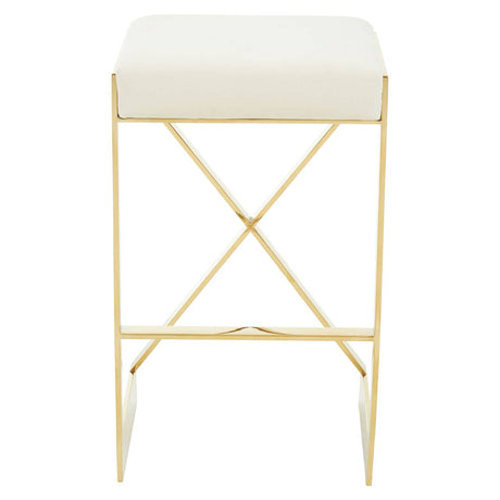 Azalea Ivory And Gold Finish Bar Stool